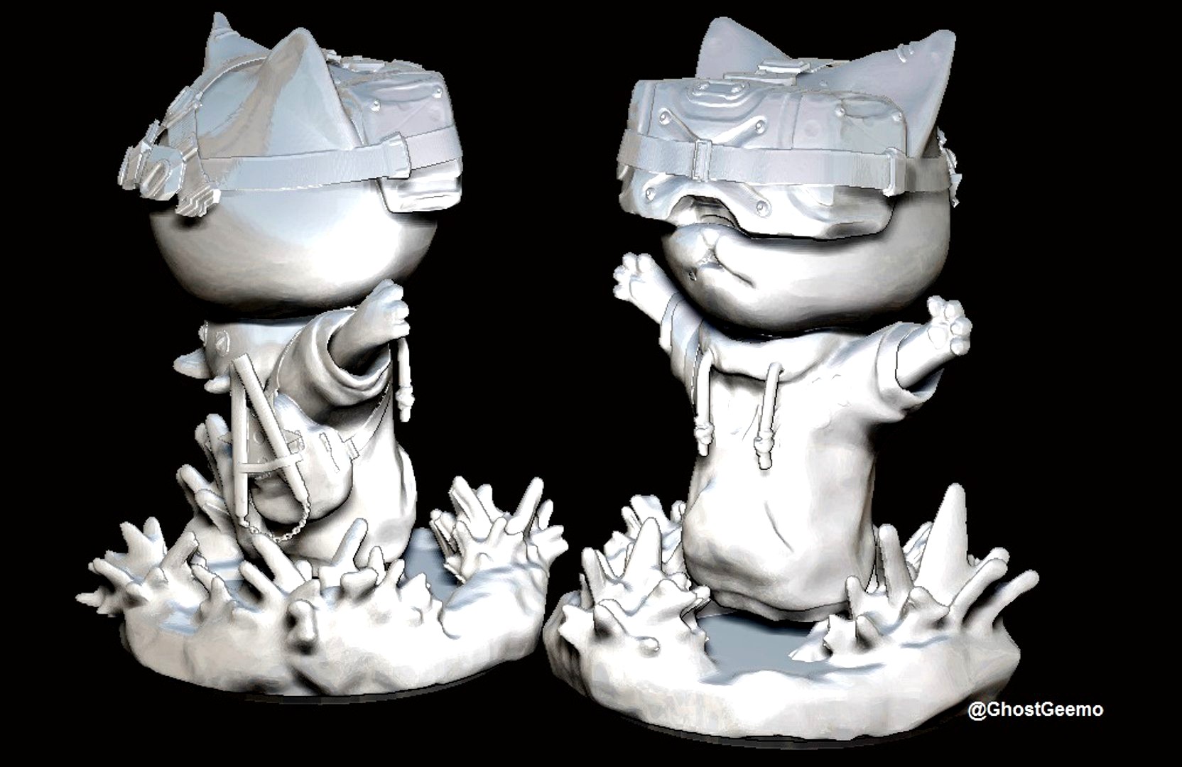 Cat figurine  (3d printable)