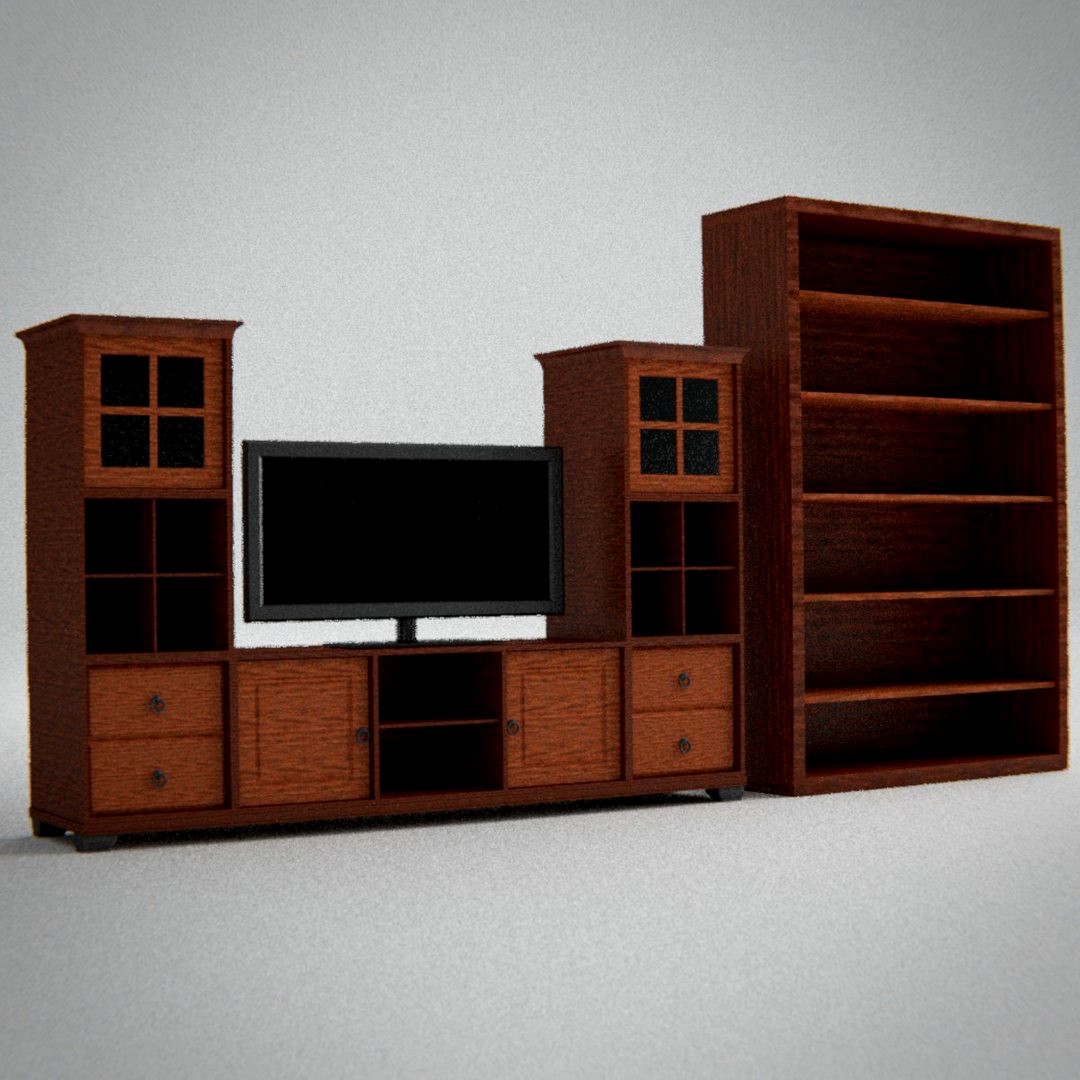 TV stand with TV and Shelf