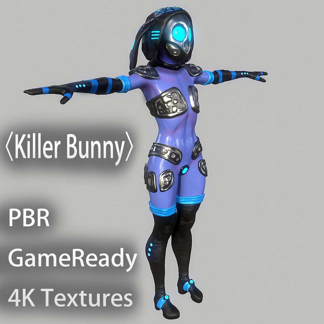 Character "Killer Bunny" PBR No Rig