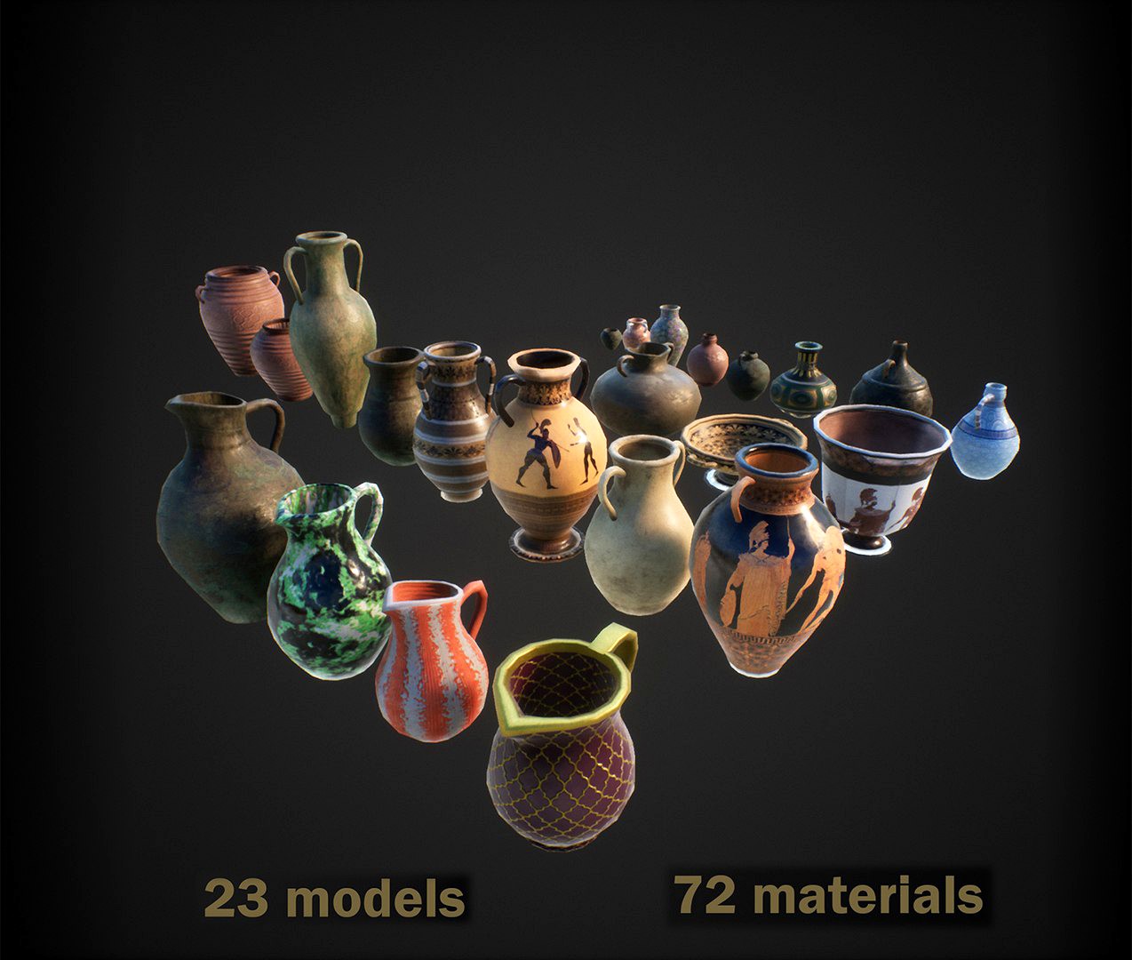 Vases, Jars, Pitchers, Amphoras for videogames