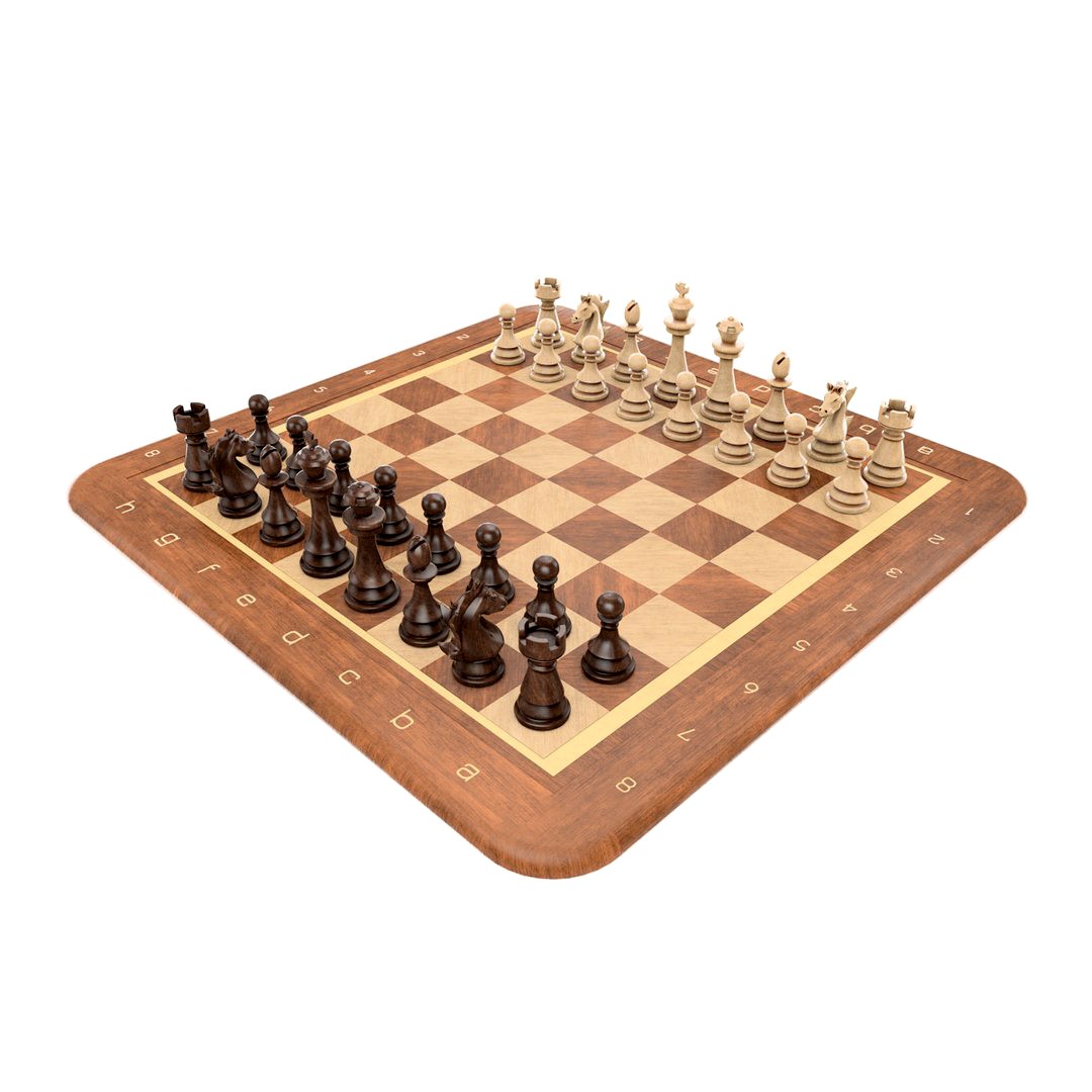 Realistic Wooden Chess Set