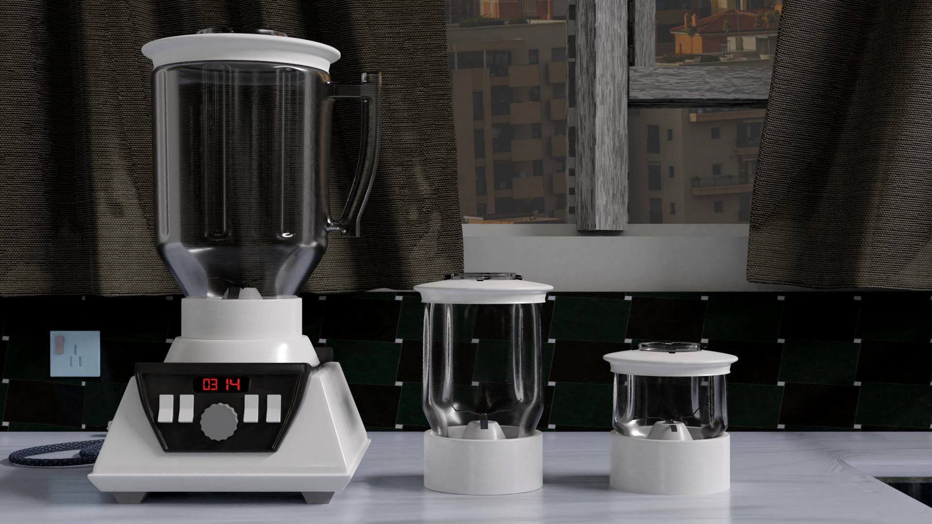 A Blender with two extra cups