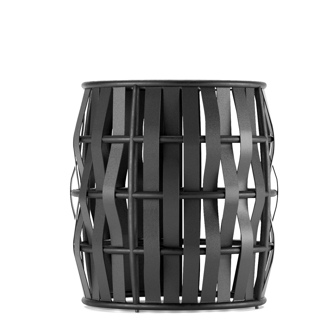 Leather strap side table