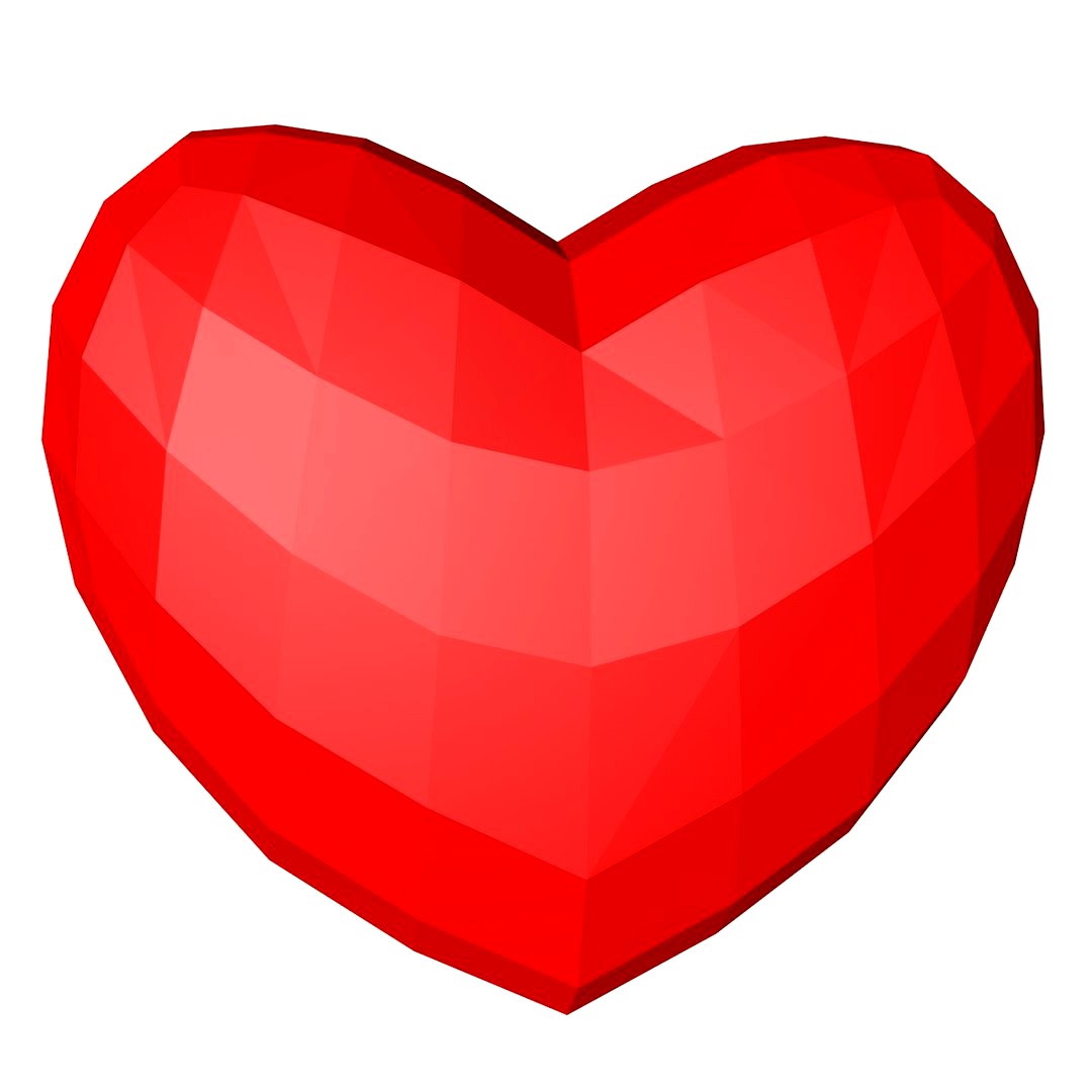 valentine heart low poly(1)