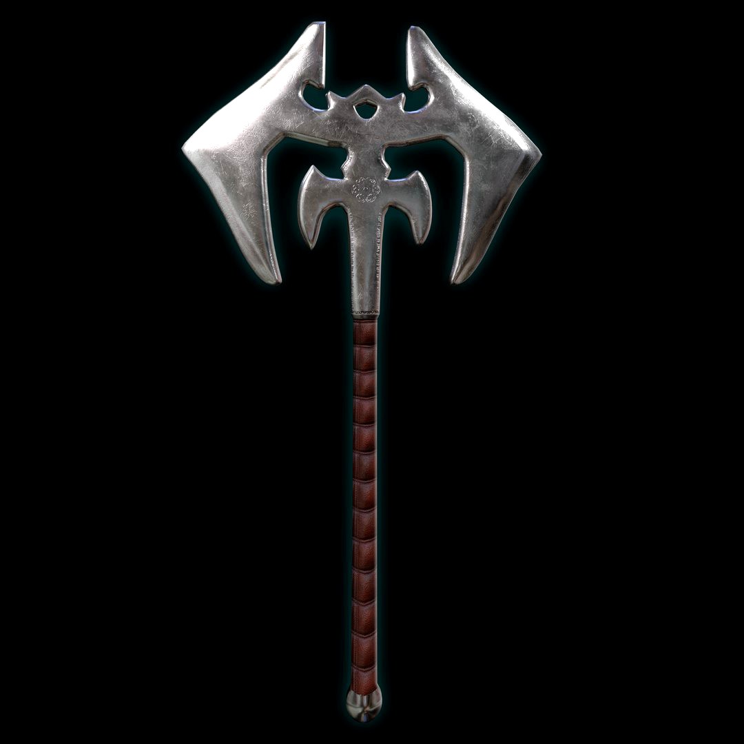 Realistic Medieval Runic War Axe