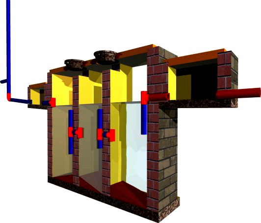 Septic tank section with anti turbulence baffles 3D Model