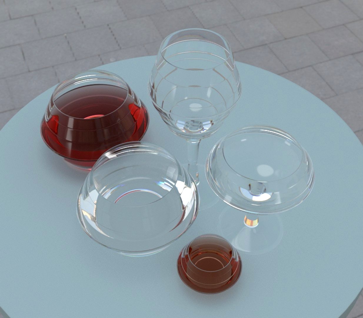 Stepped drinking glasses