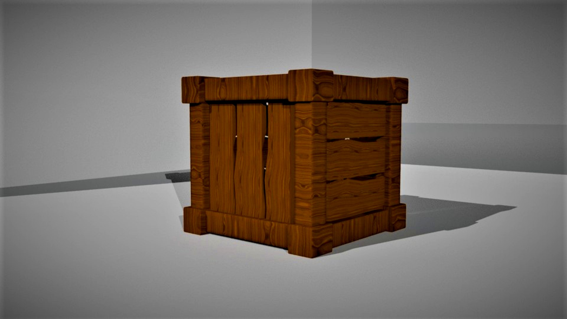 High Poly Wooden Box