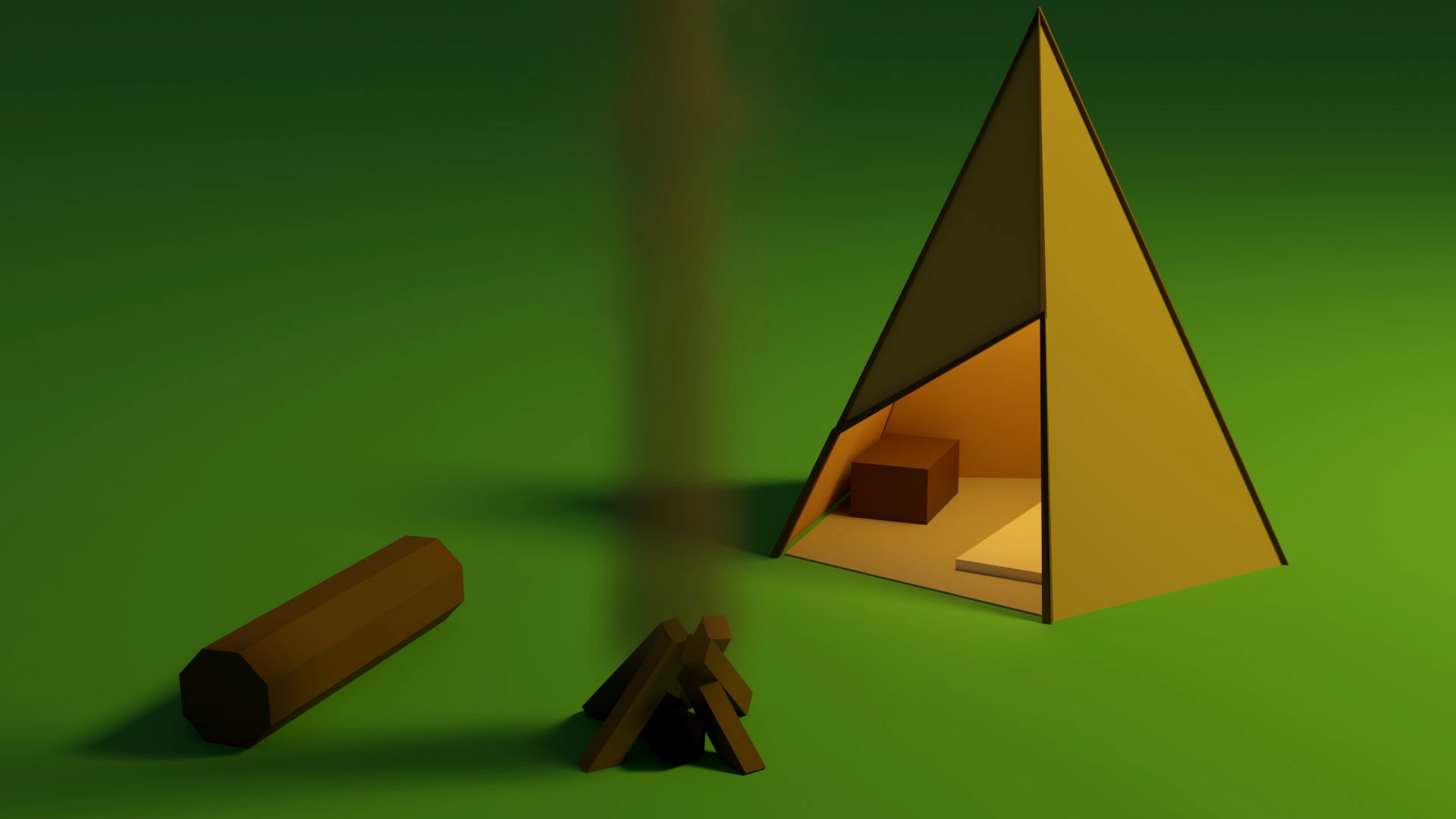 Low Poly Tent & Campfire
