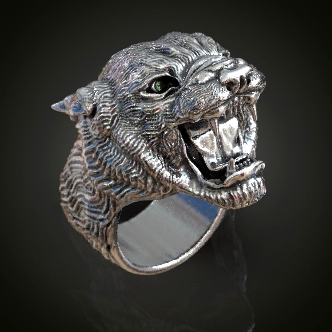 Panther big mens ring