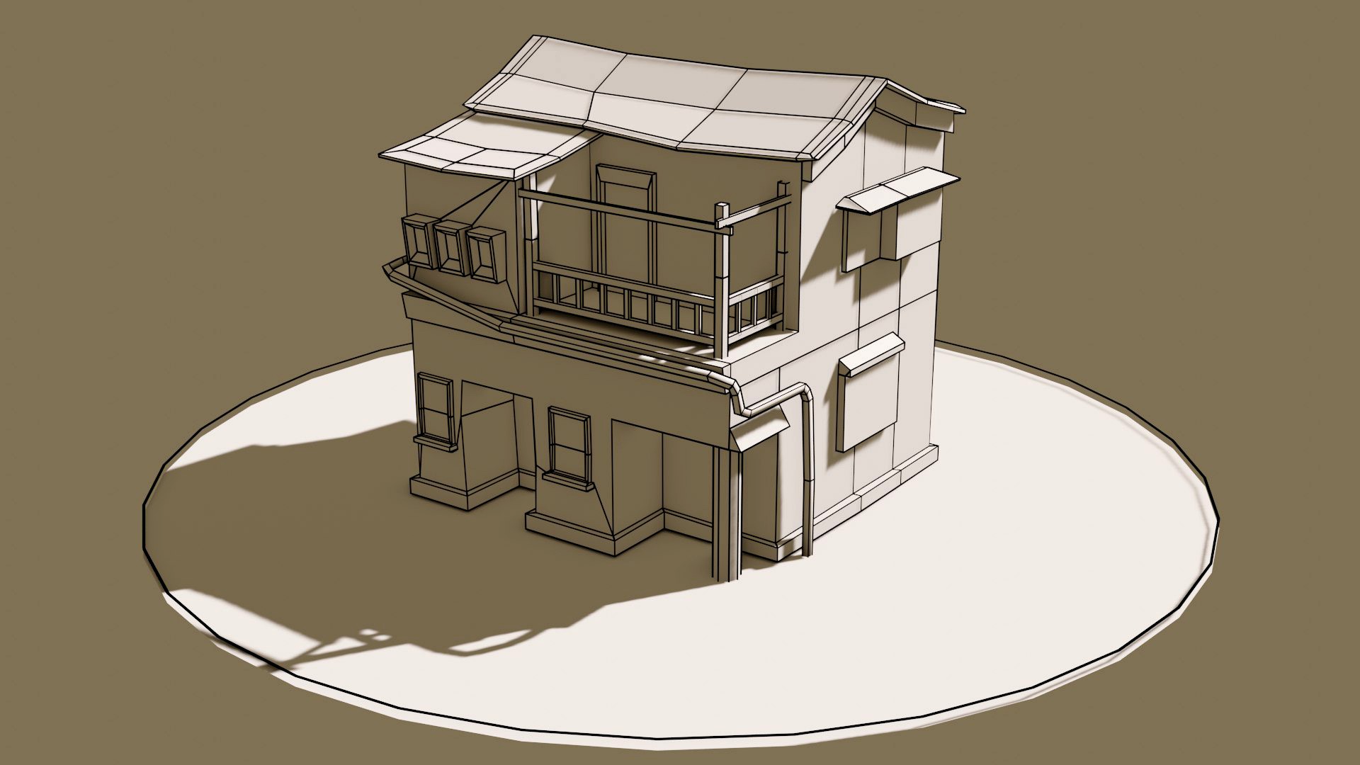 Old House, Wooden, GameReady, LowPoly