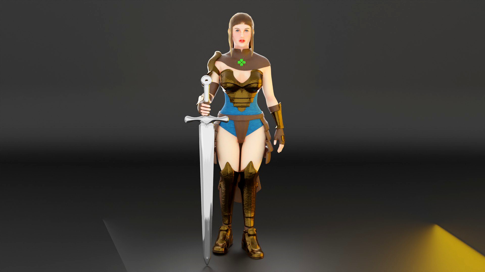 female KNIGHT rigging pose