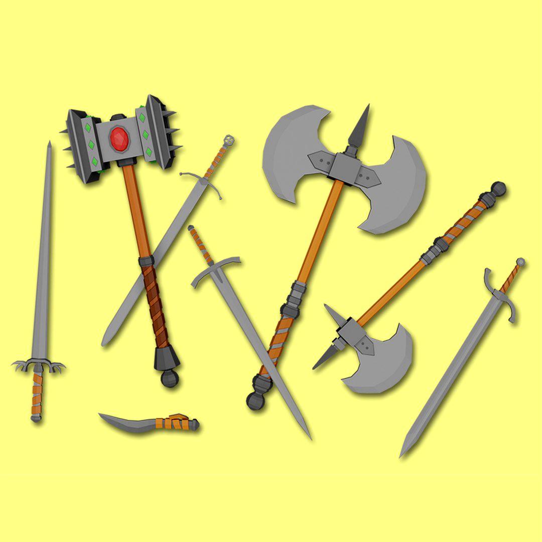Low Poly Weapon Pack -  Medieval and Fantasy Melee