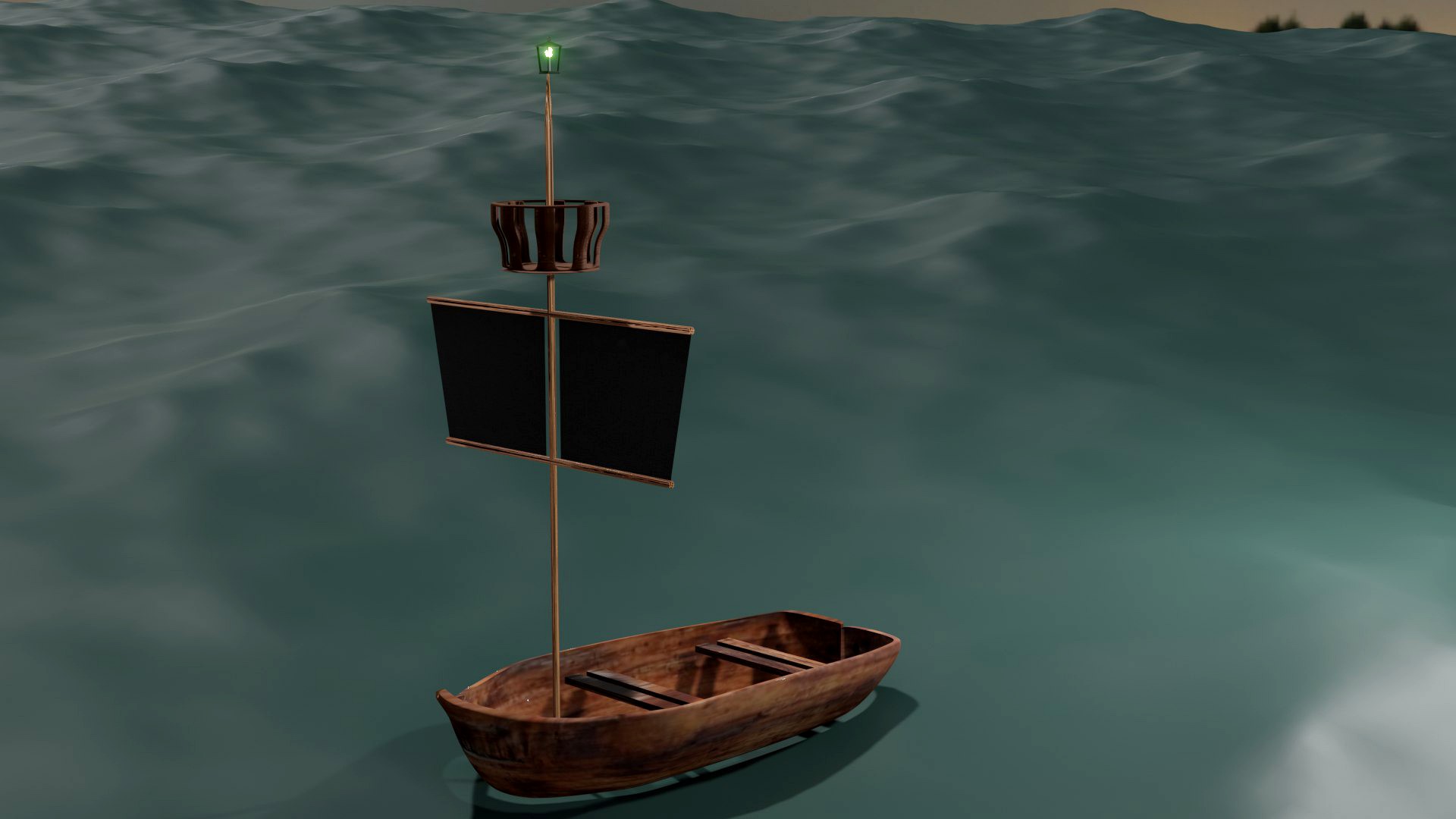 Barco de vela en madera