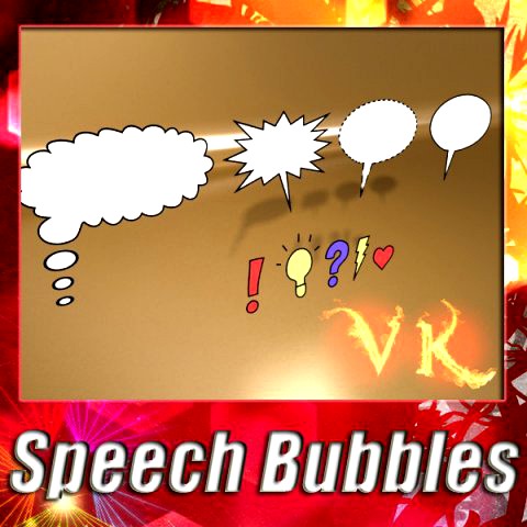9 Speech Bubbles Collection 3D Model