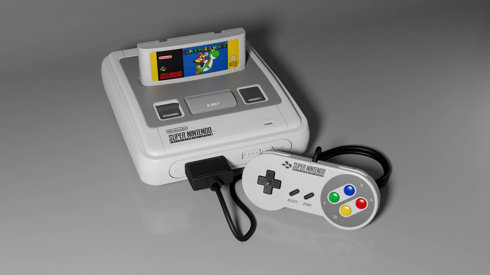 Super Nintendo Entertainment System SNES PAL 3D model