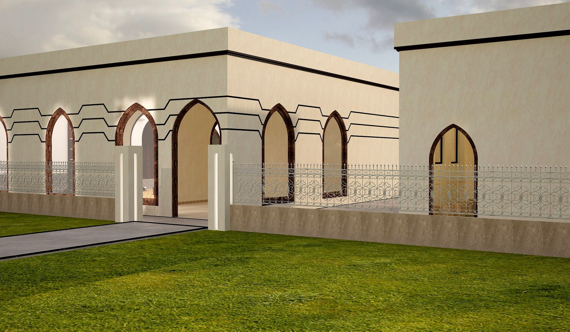 Mosque 3D Model Arabic Design