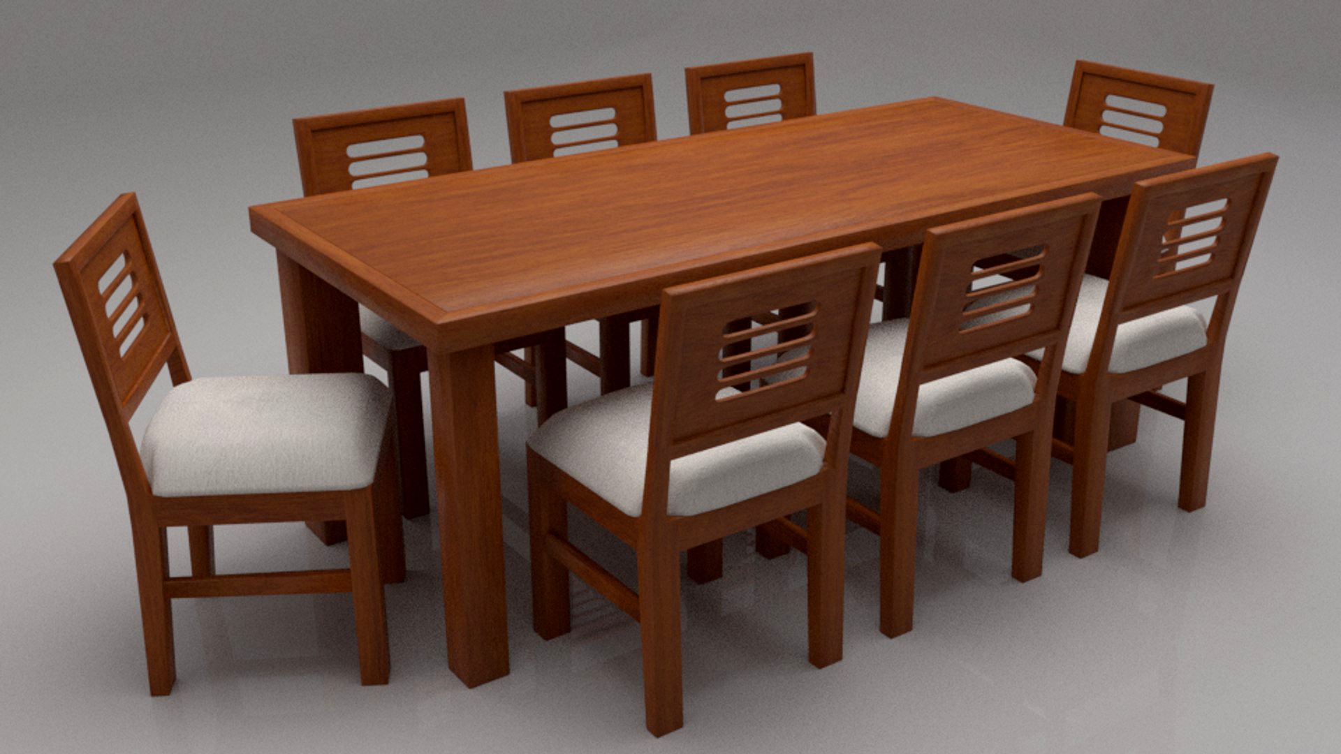Acropolis Solid Wood Cushioned 8 Seater Dining Set