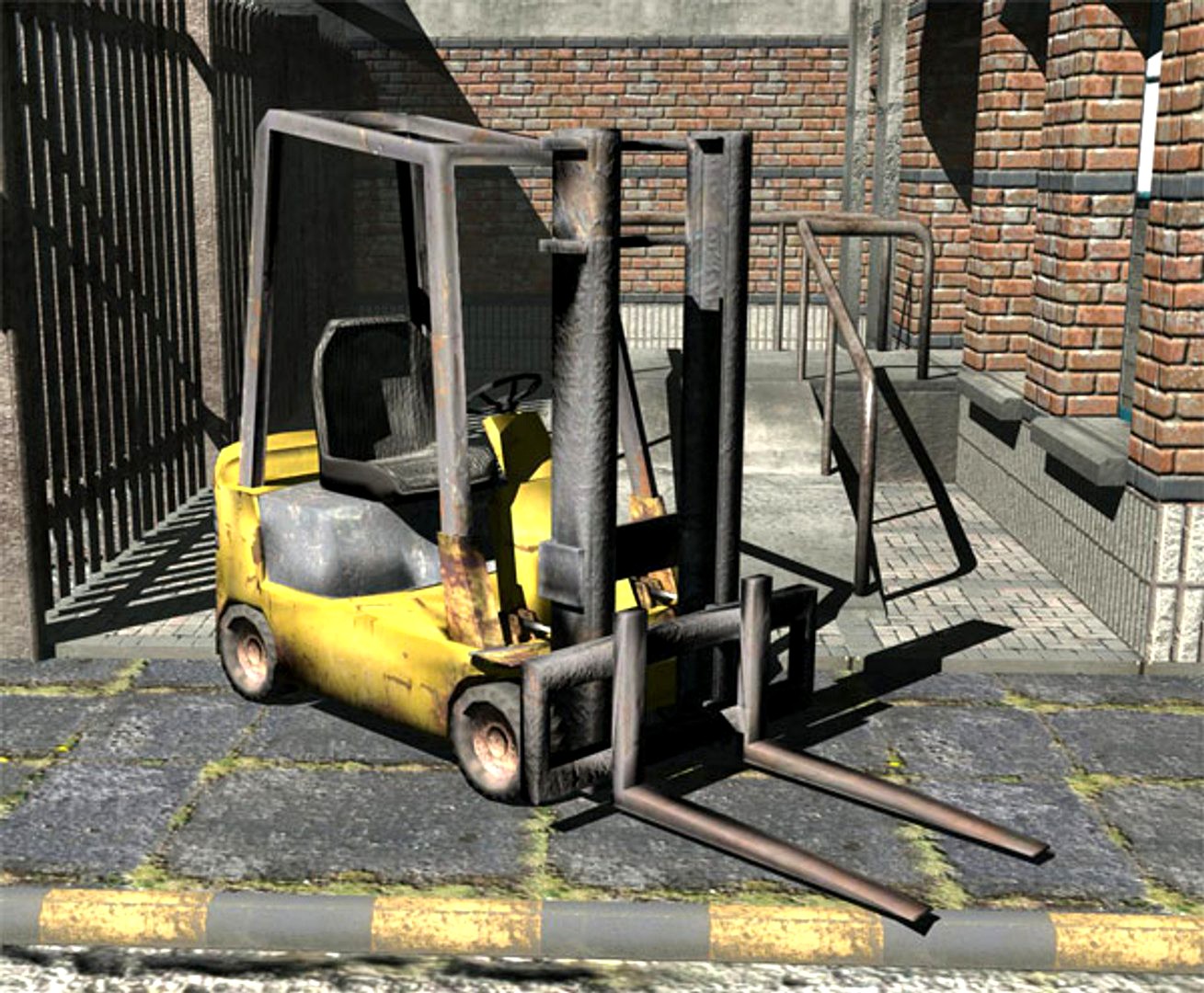 low-poly forklift
