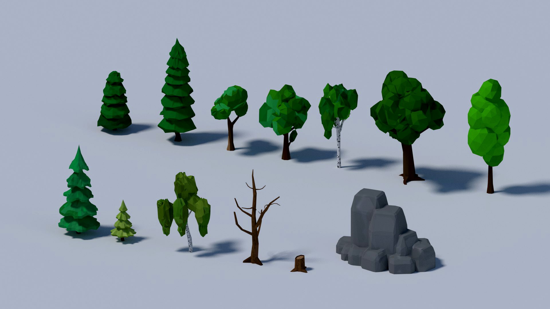 Low-poly trees