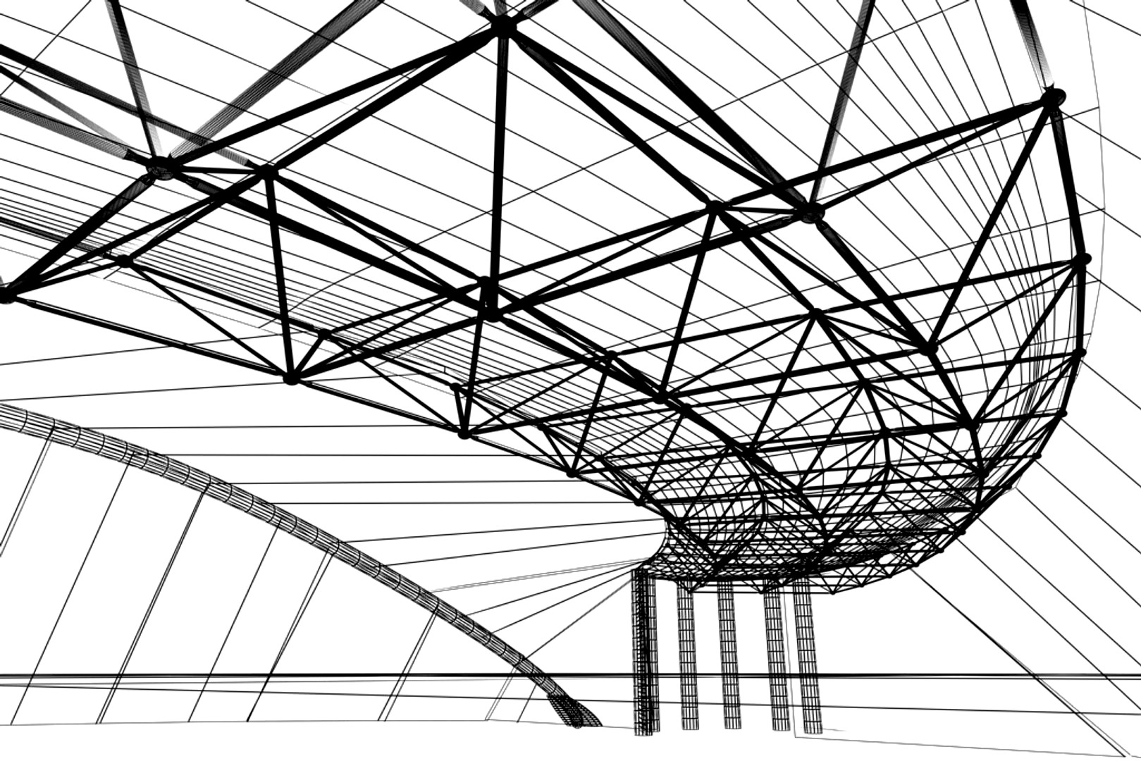 Structural system for a large hall
