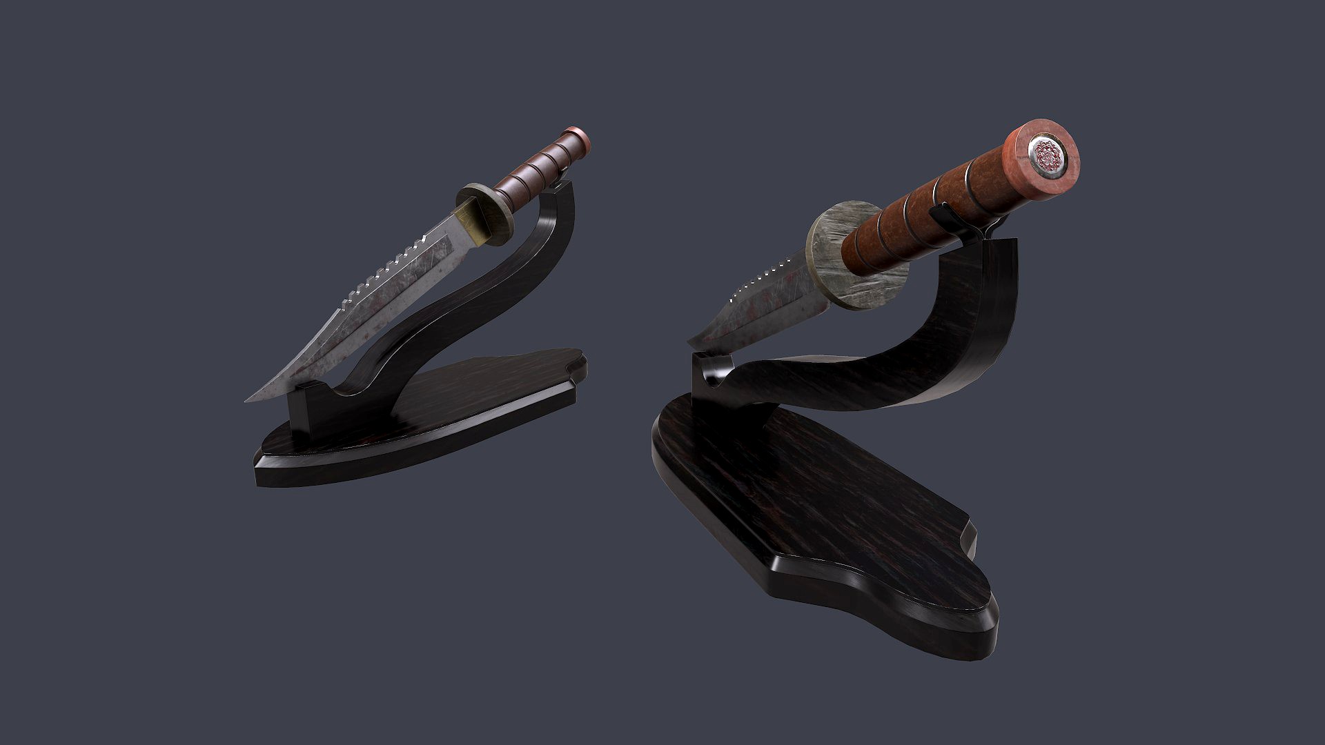Survival Knife and Stand