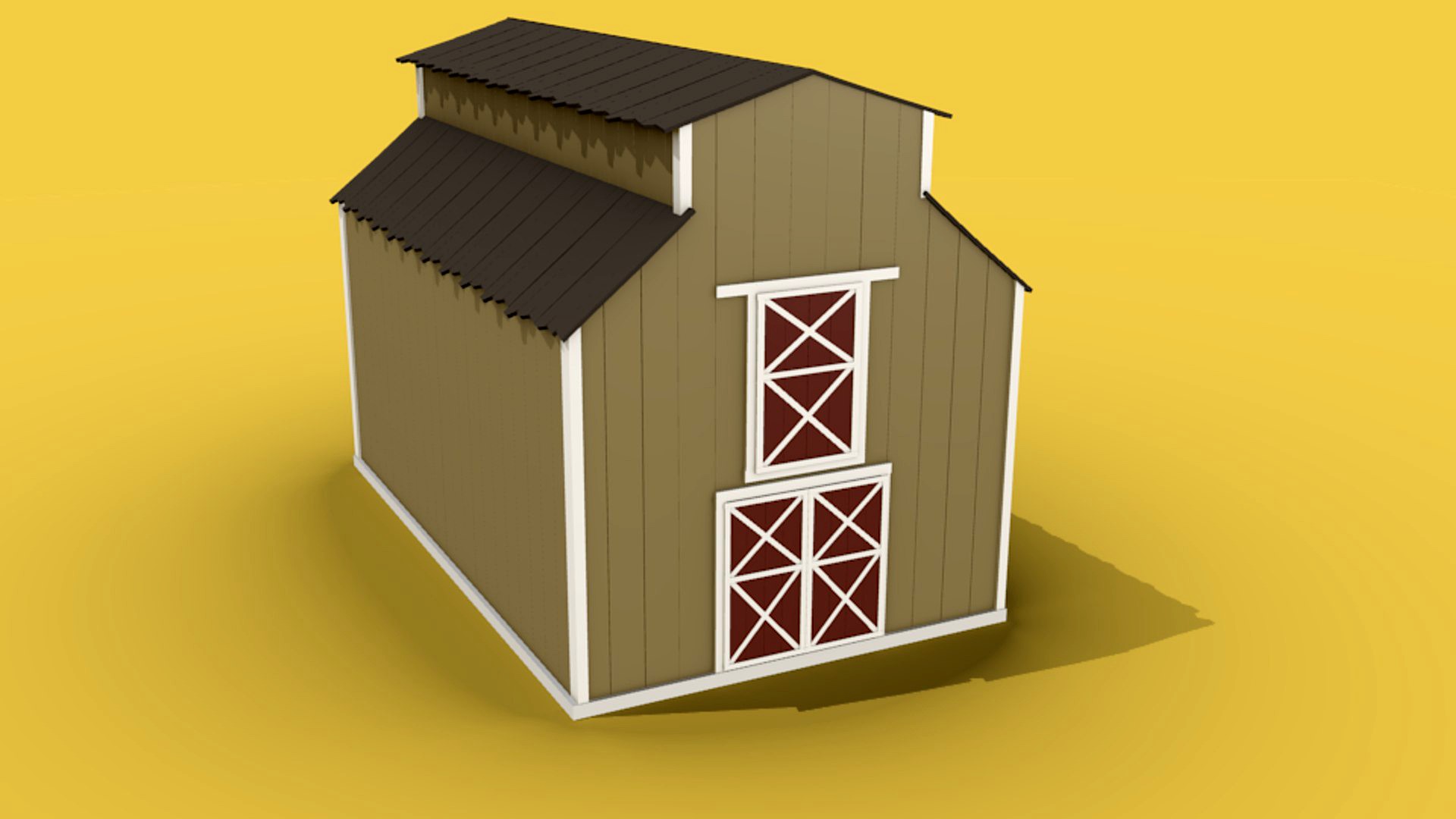 Low Poly Flat Barn
