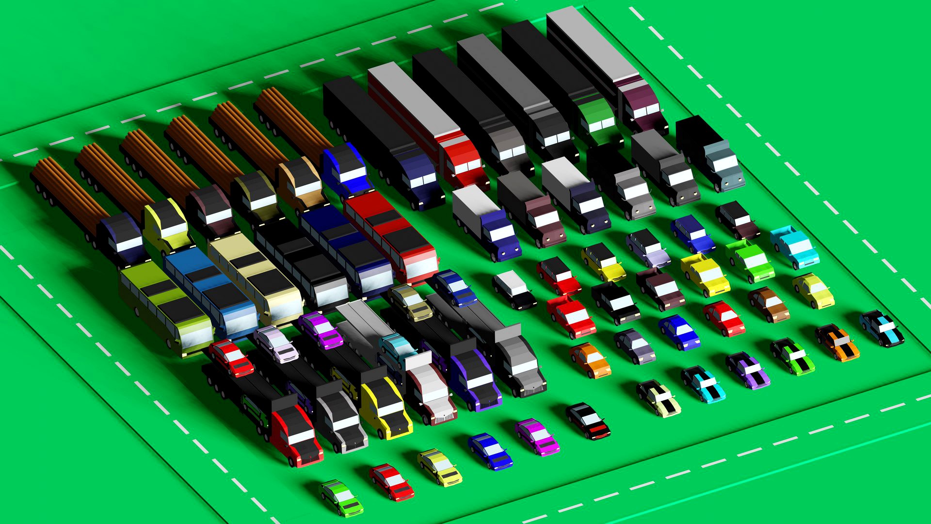 Low poly cars vehicles trucks - Mega Pack