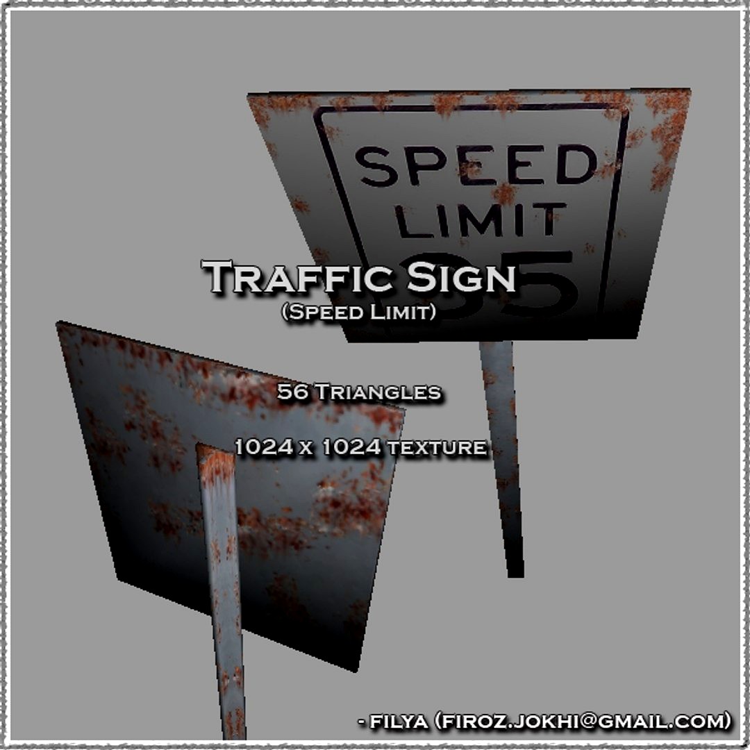 Traffic sign Speed limit ( Urban model ) 3d