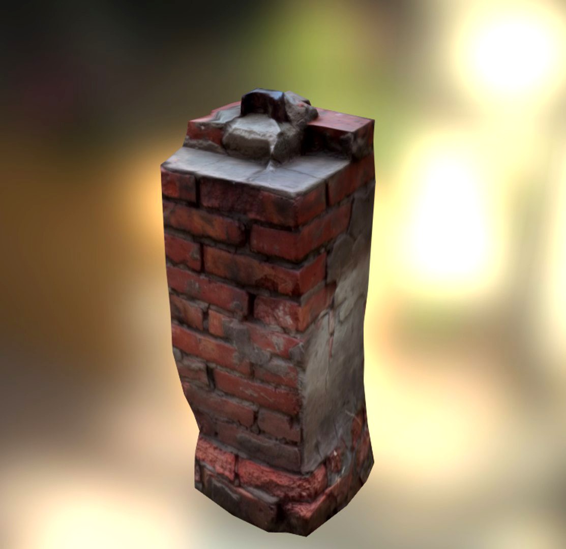 Photorealistic brick column
