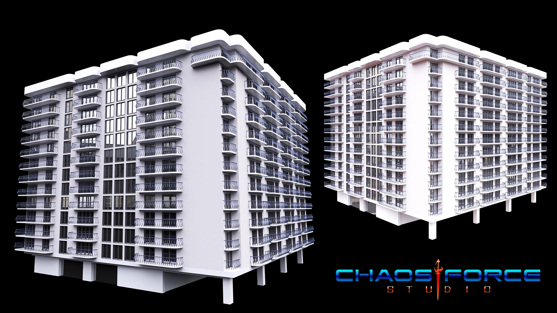 3D Miami Beach Residential Building 02