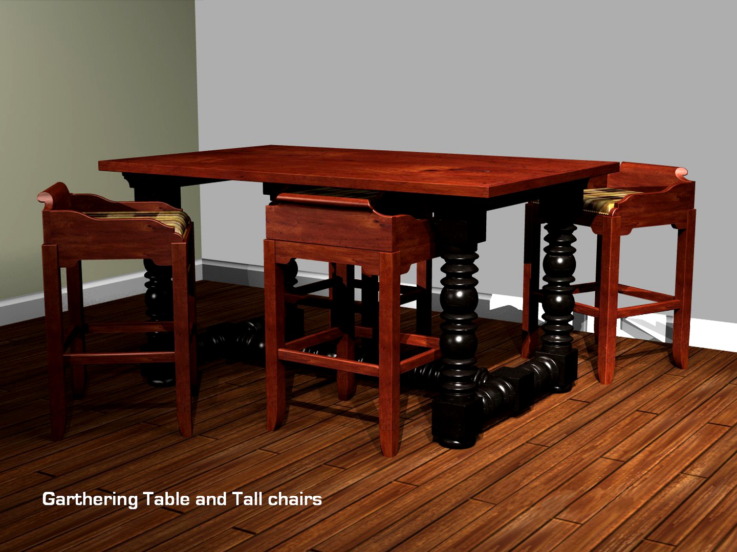 Gathering table and stools