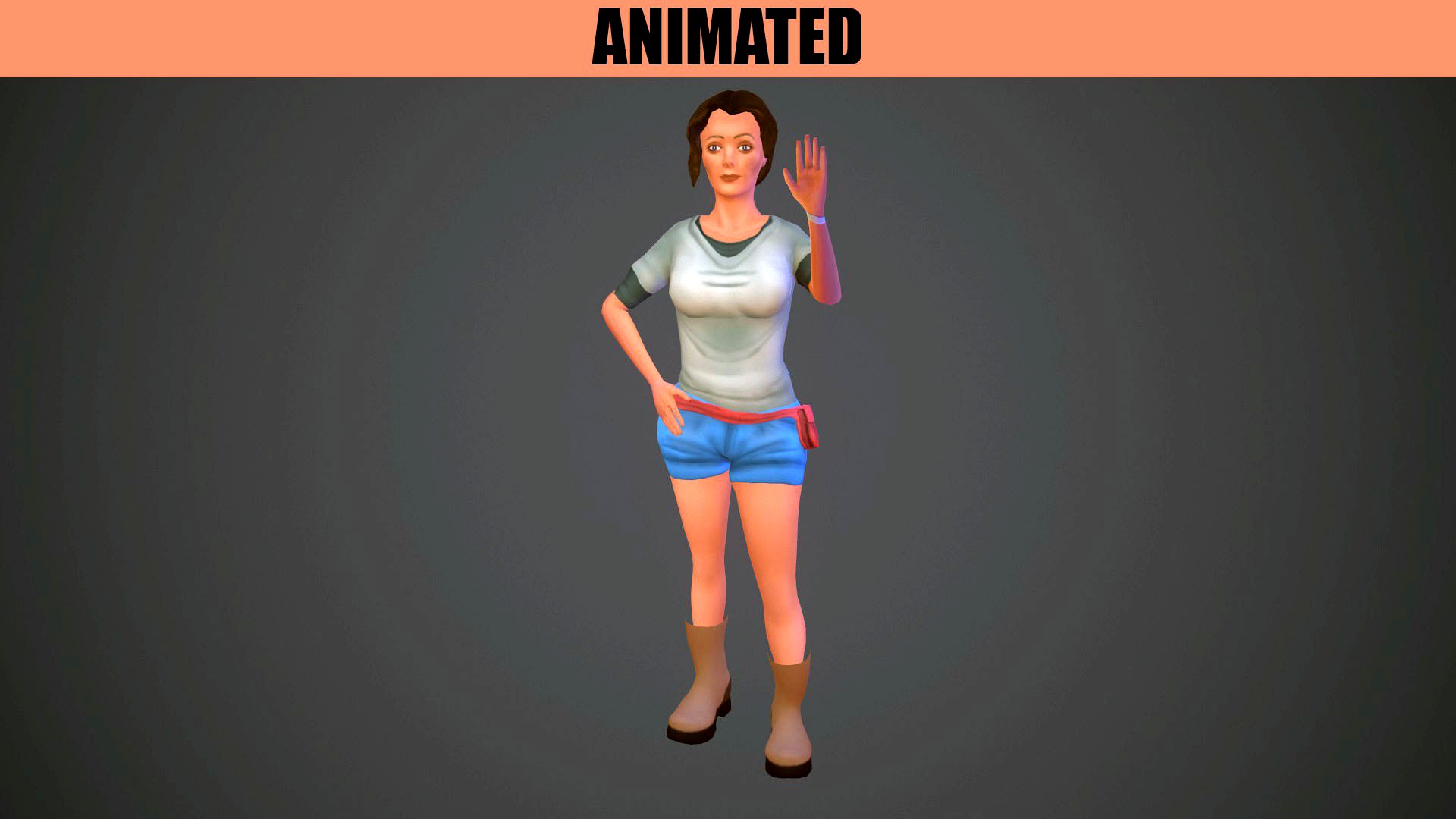 Animated Girl tourist