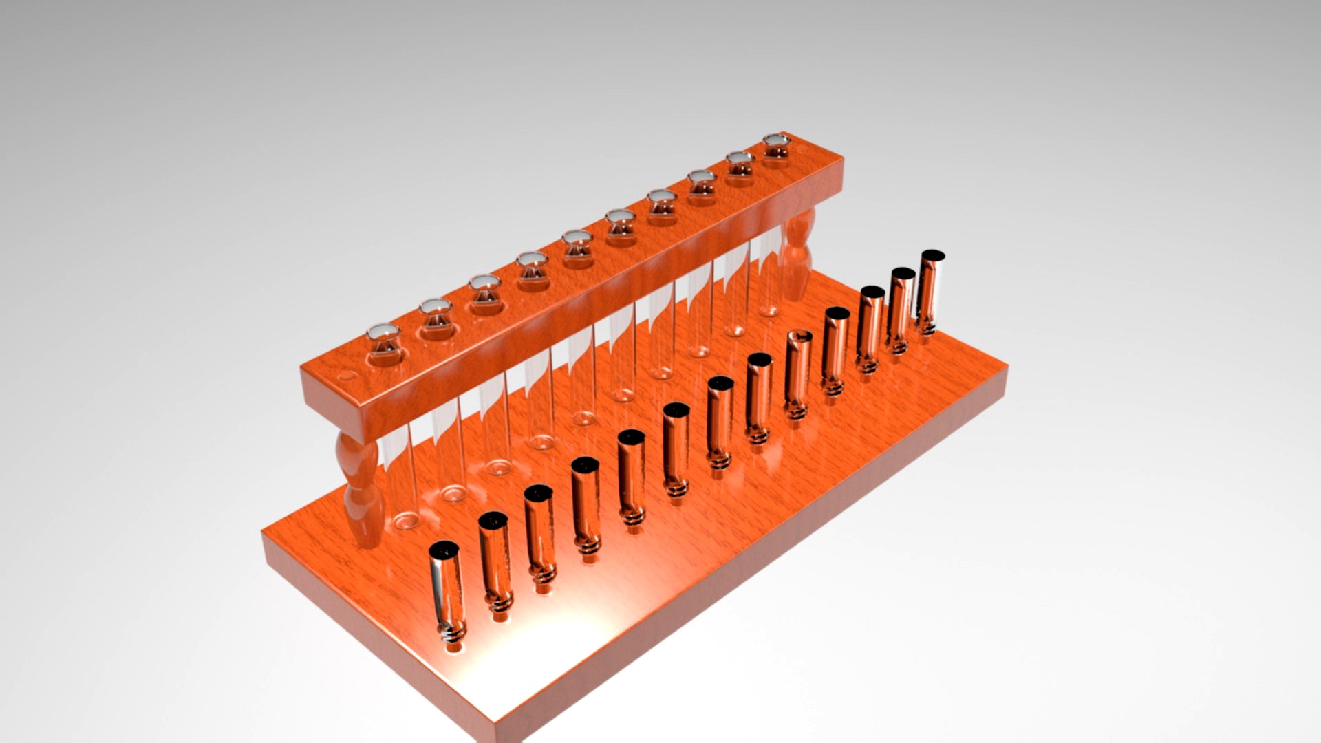 Vintage Vial Stand With Vials and Test Tubes