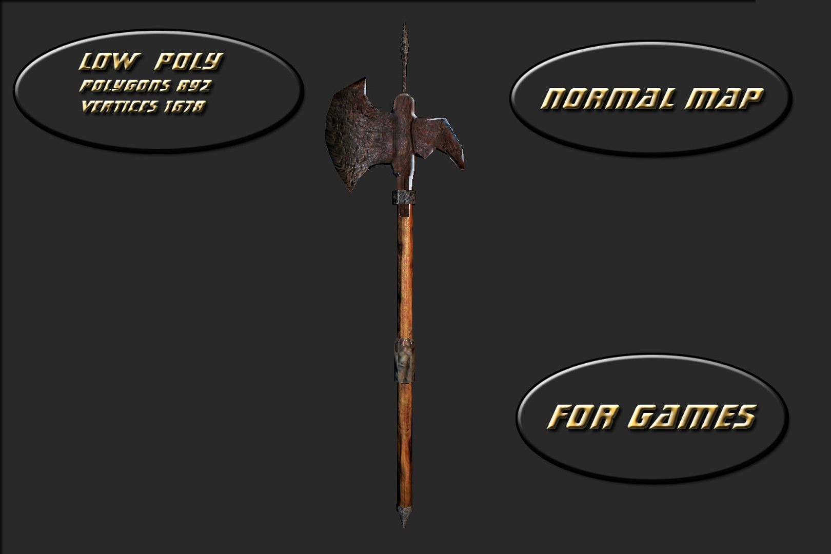 Wooden medieval halberd
