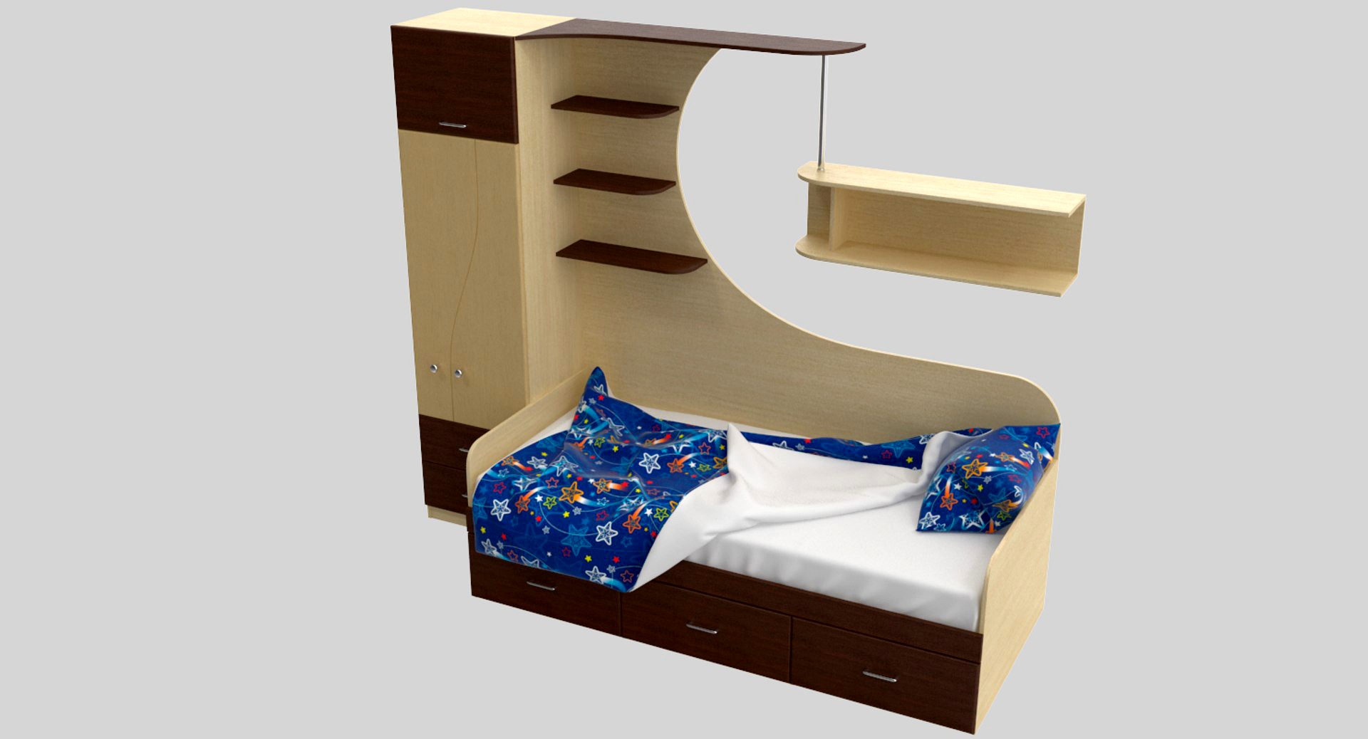 Wardrobe With a Child's Bed