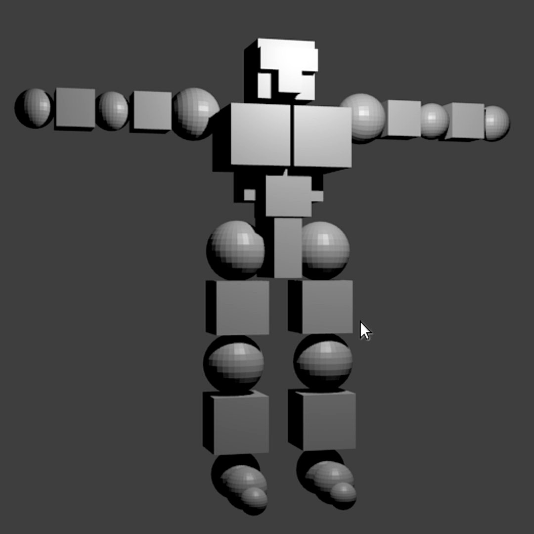 Robot With Bones Movement Blend FBX