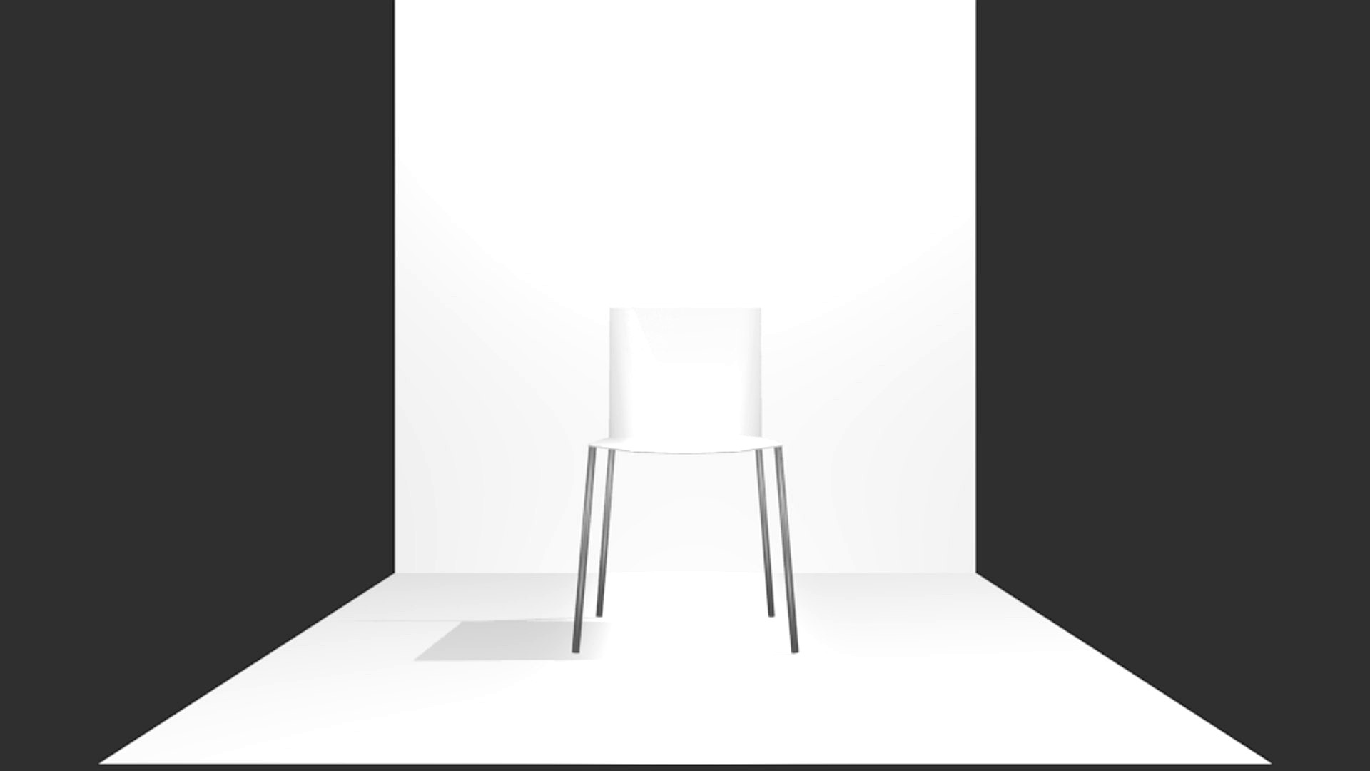 Slim White Chair Low Poly