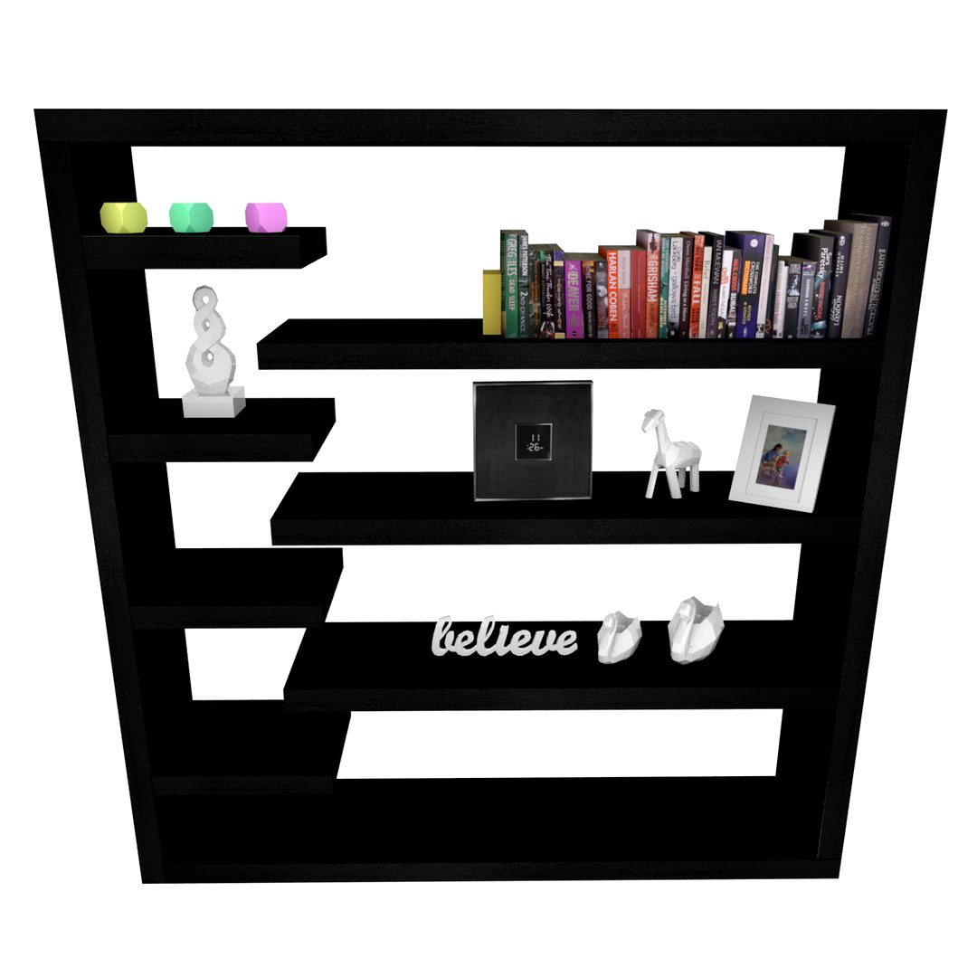 Modern Book Shelf & Items
