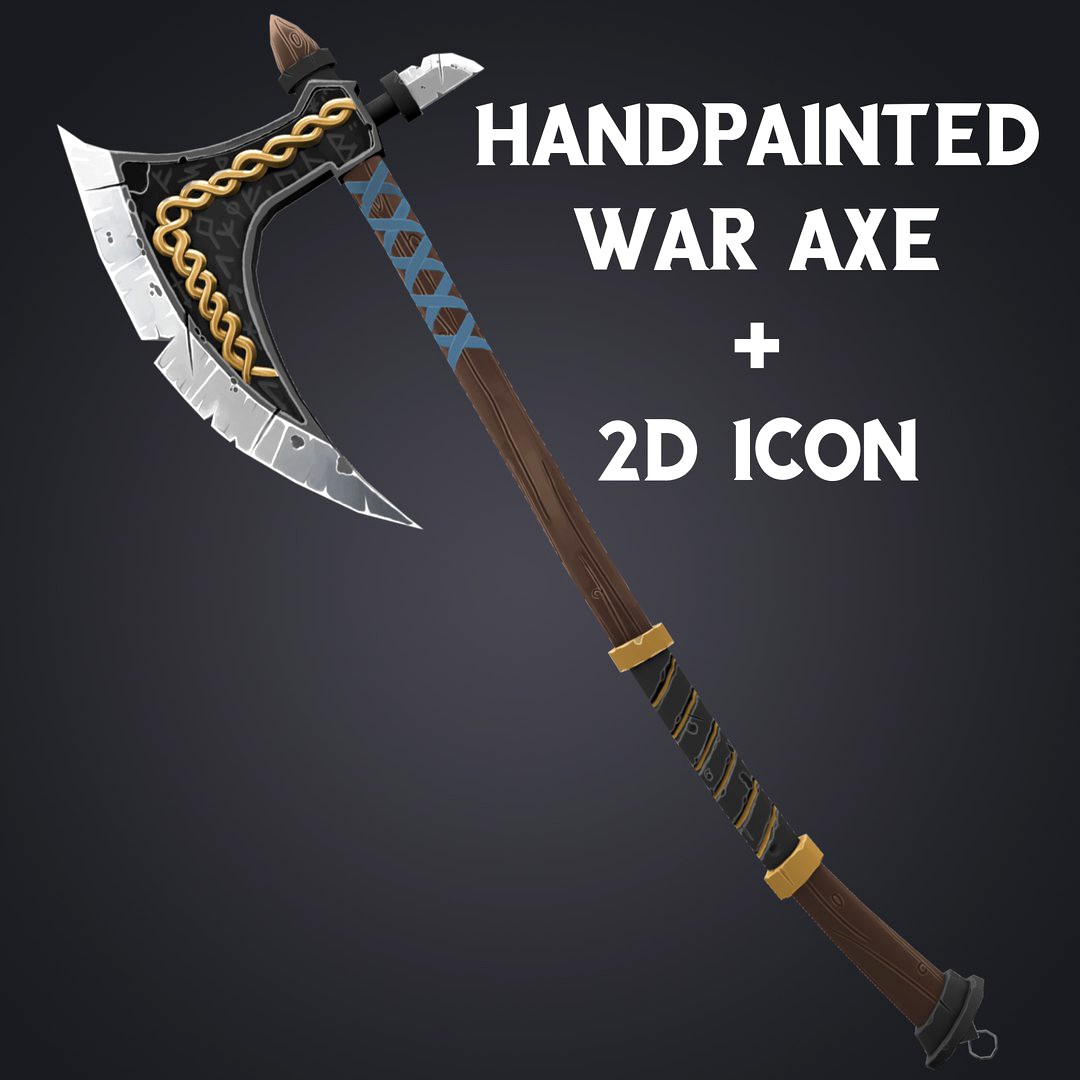 Handpainted War Axe + Icon