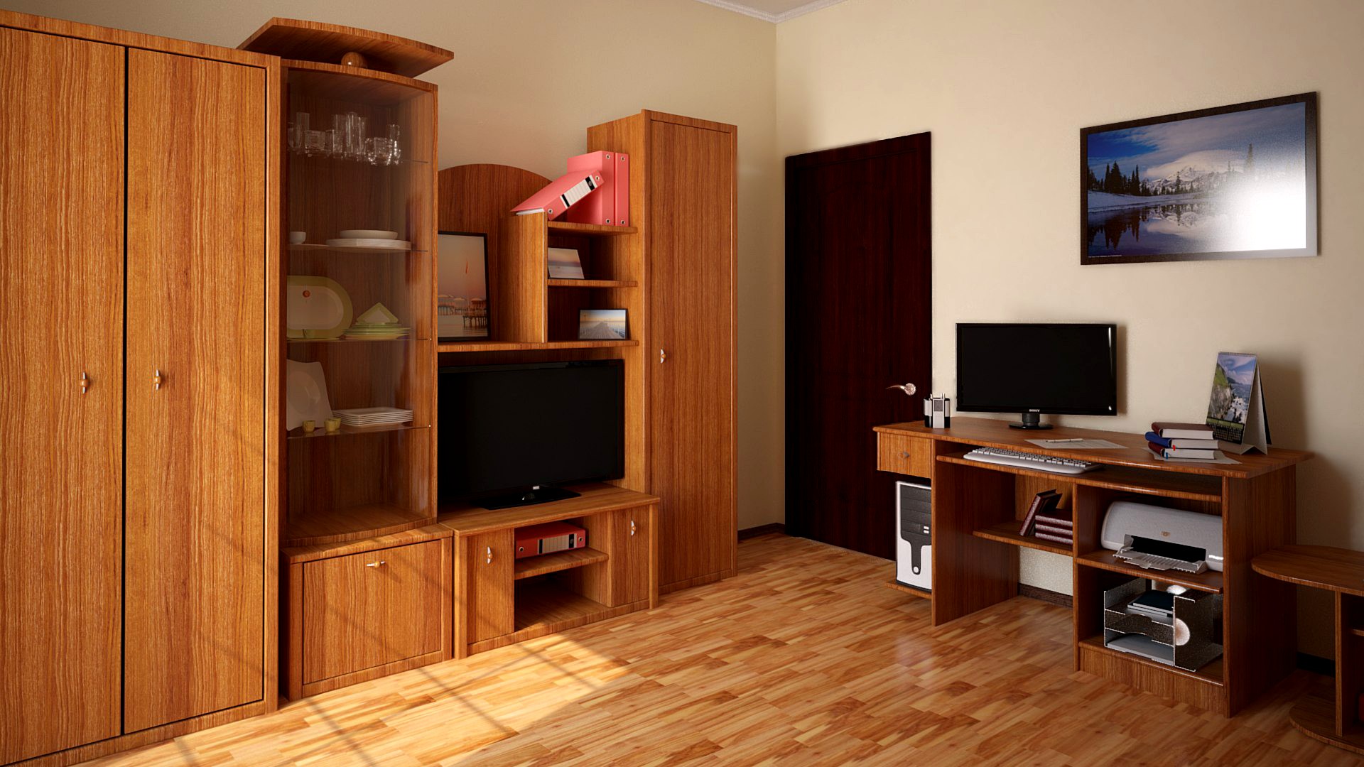 Cupboard and computer table