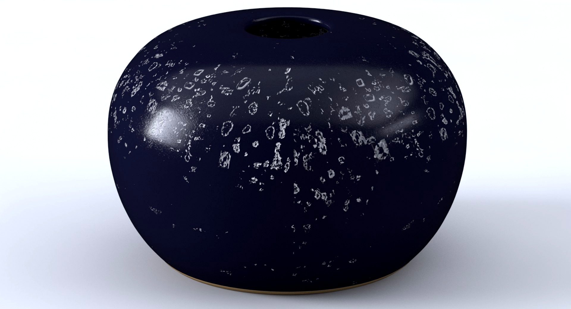 Atoll Round Navy Blue Vase