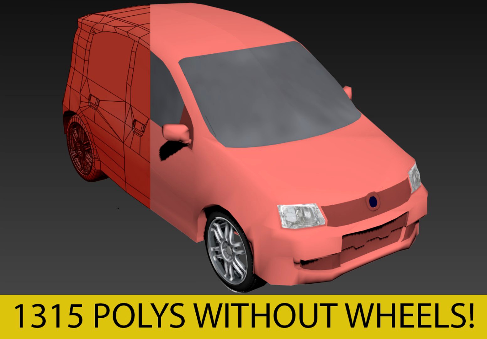Car Fiat Panda III - low poly