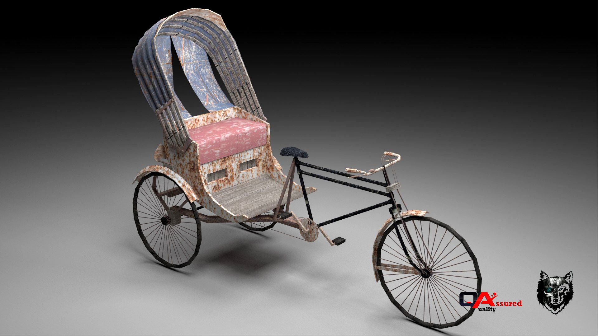 Rickshaw -low poly Asian vehicle