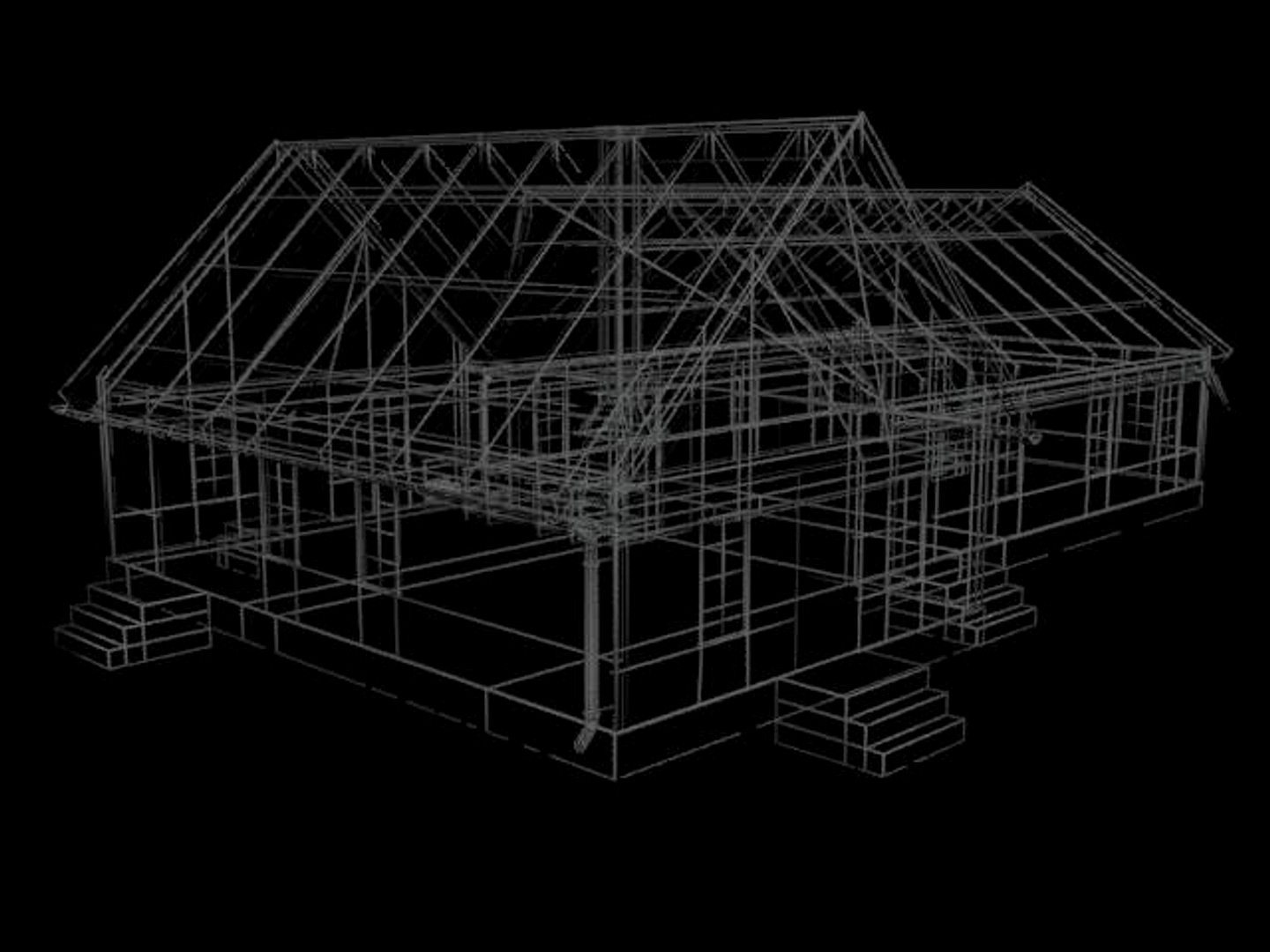 LowPoly Old House model with HiRes textures