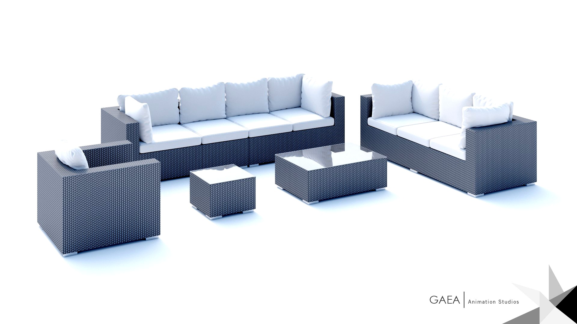 Beliani Wicker Lounge Set Maestro