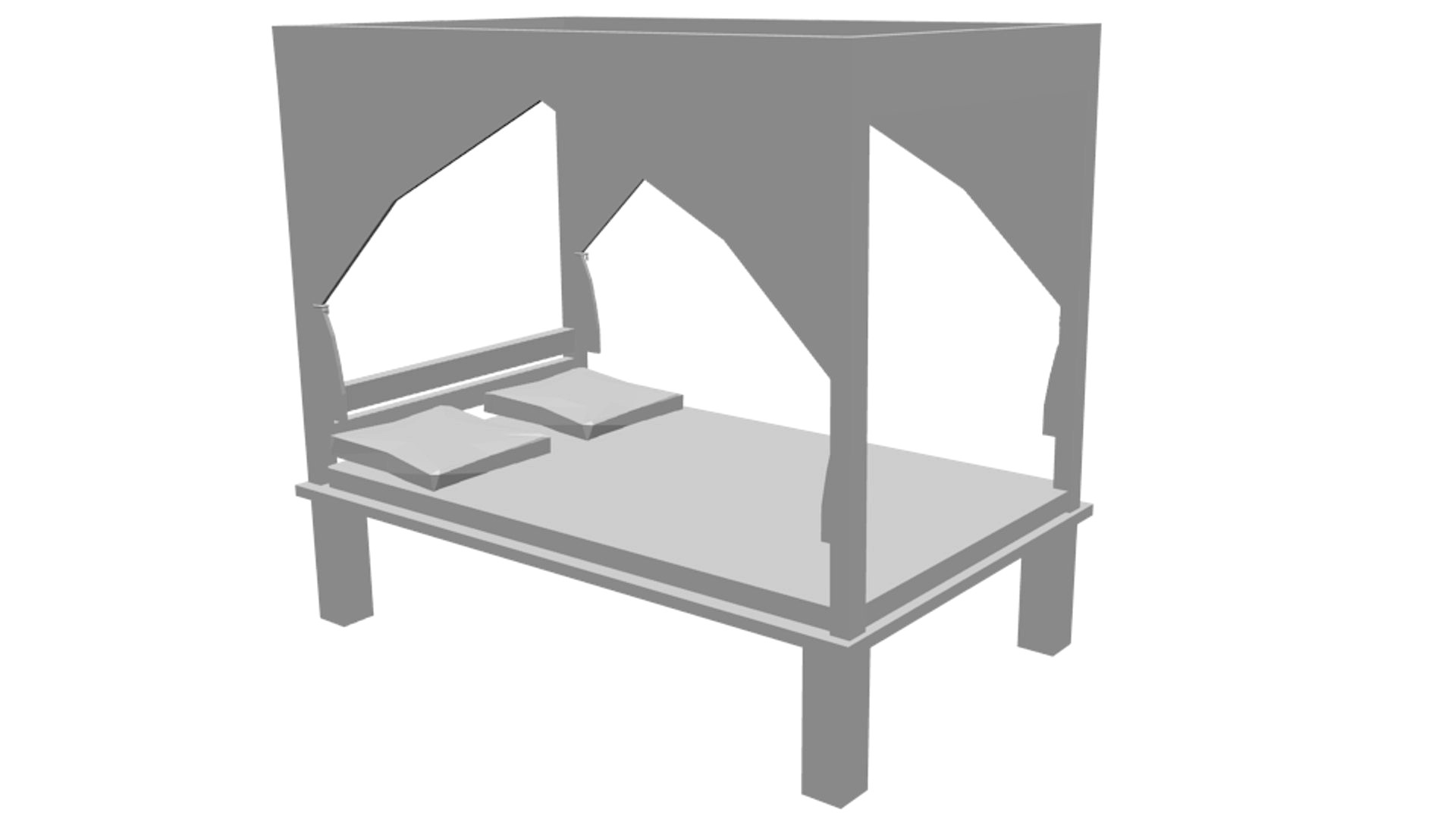 Bed with hanging