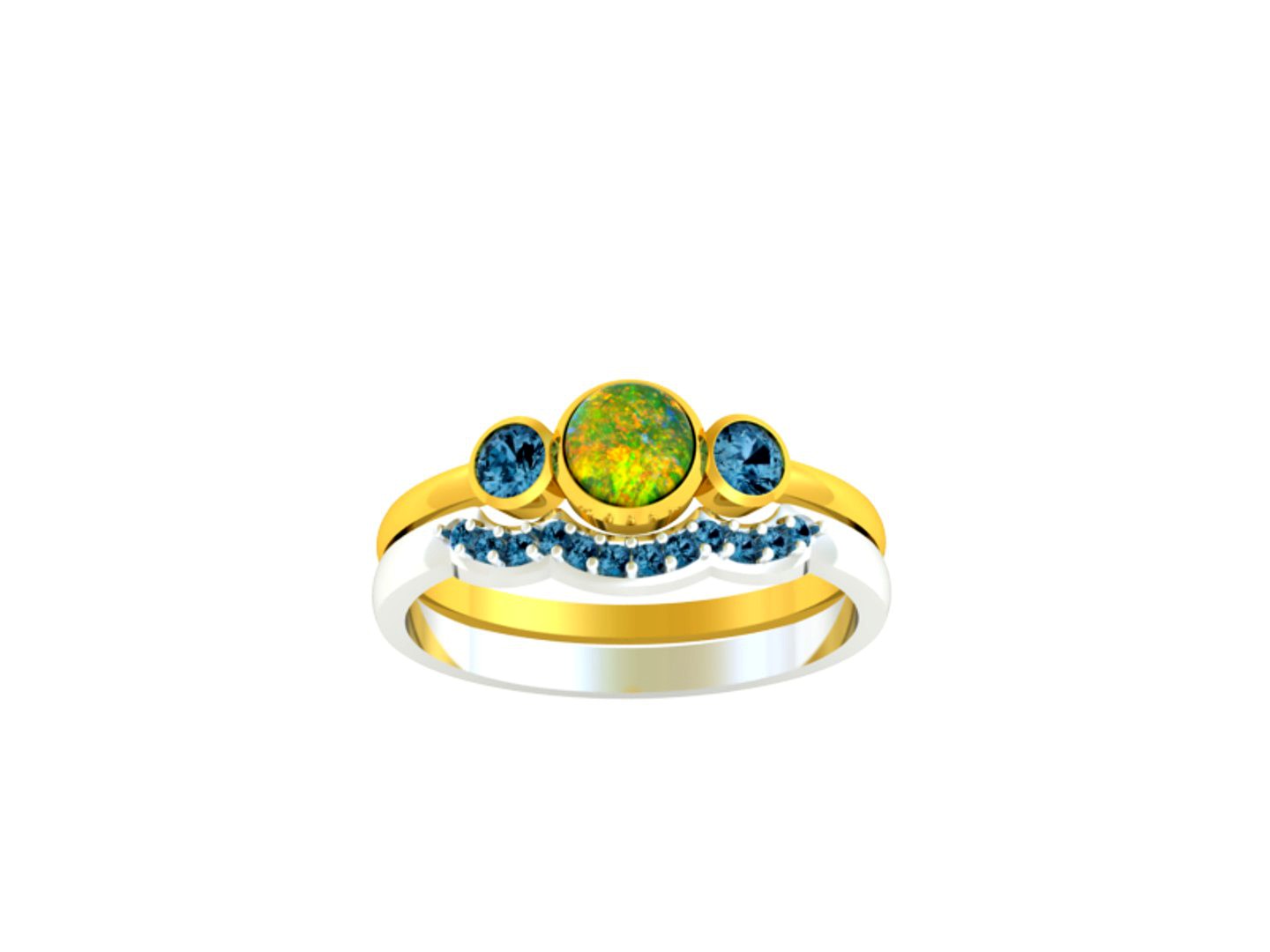 3D CAD Ring with Opal