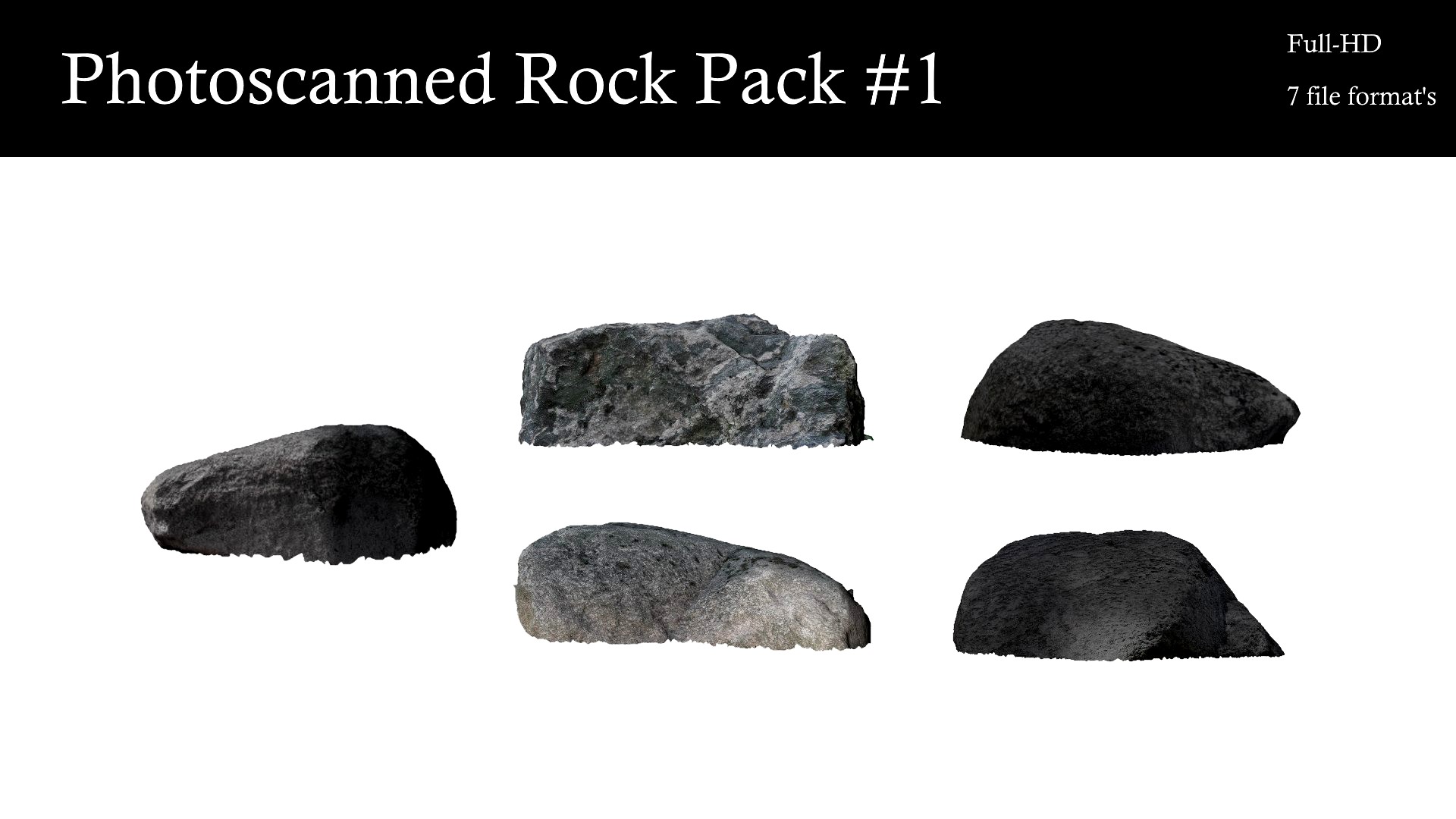 Photoscanned Rock Pack - 5 Rocks