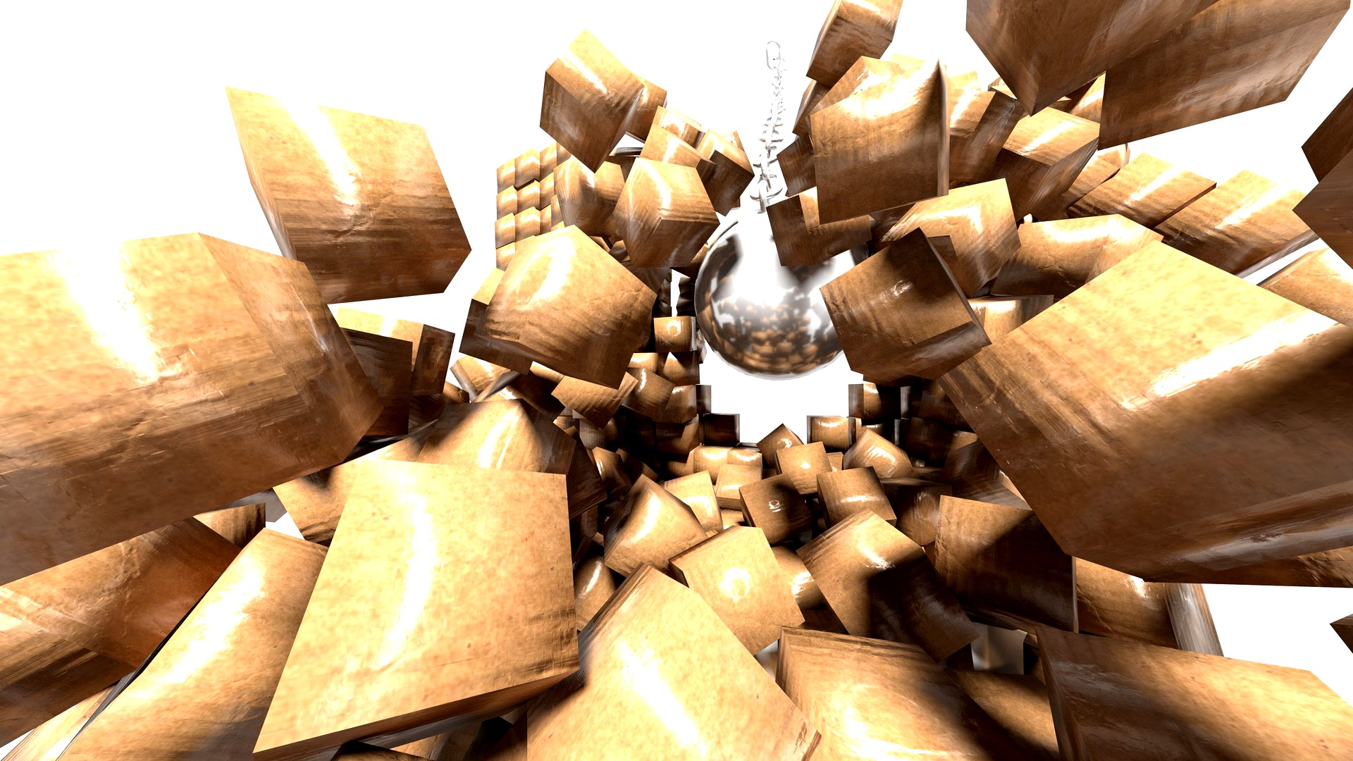 Pendant Smashing Pile of Cartons